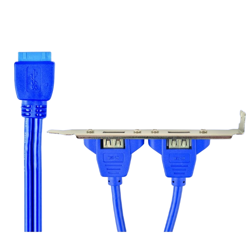 Cable, Dual USB 3.0 receptacle on bracket, CC-USB3-RECEPTACLE