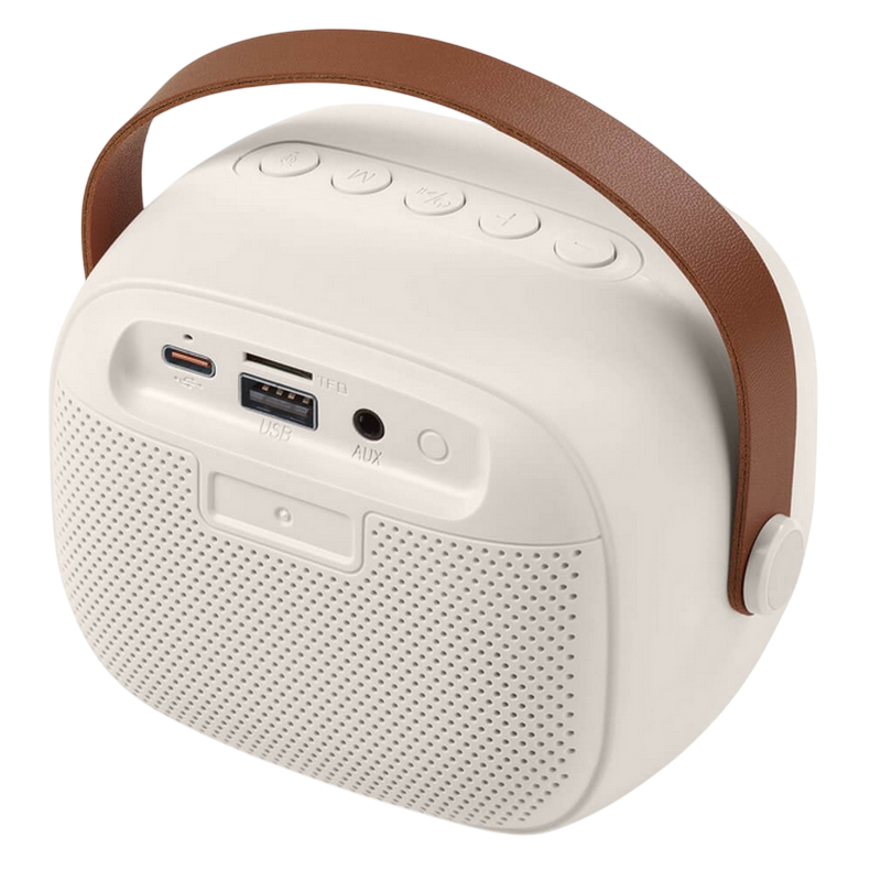 Bluetooth Speaker Cellular, Karaoke Mini, White