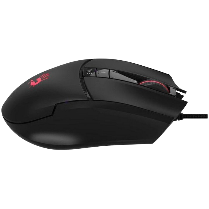 Gaming Mouse Bloody L65 Max, 100-12000 dpi, 7 buttons, 250 IPS, 35G, 78g, Ambidextrous, Programmable, Onboard Memory, RGB, 1.8m, USB, Black