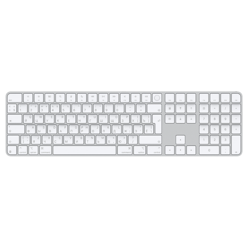 Apple Magic Keyboard with Touch ID and Numeric Keypad for Mac models with Apple silicon - Russian (A3119 ), USB-C, White