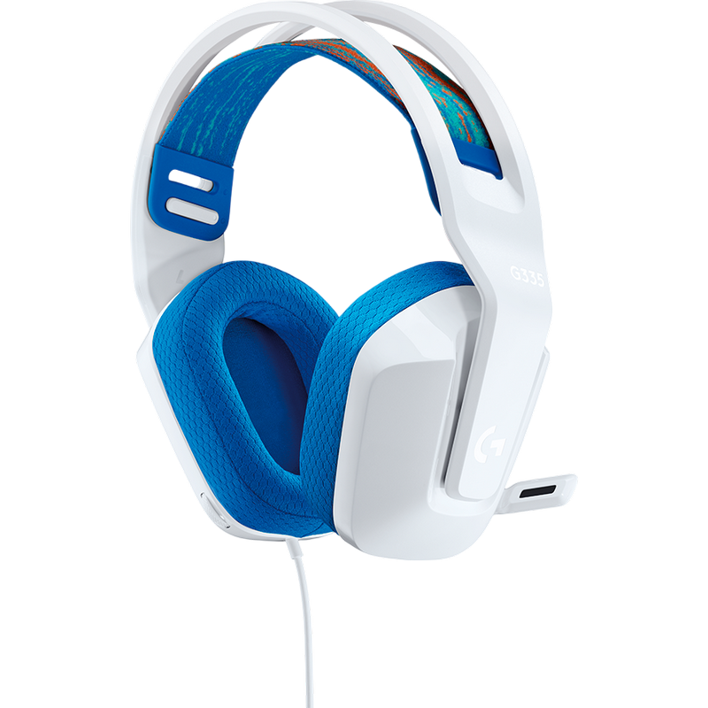 Gaming Headset Logitech G335, 40mm drivers, 20-20kHz, 36 Ohm, 87.5dB, 240g. On-ear volume control, Flip-to-mute, 3.5mm, White