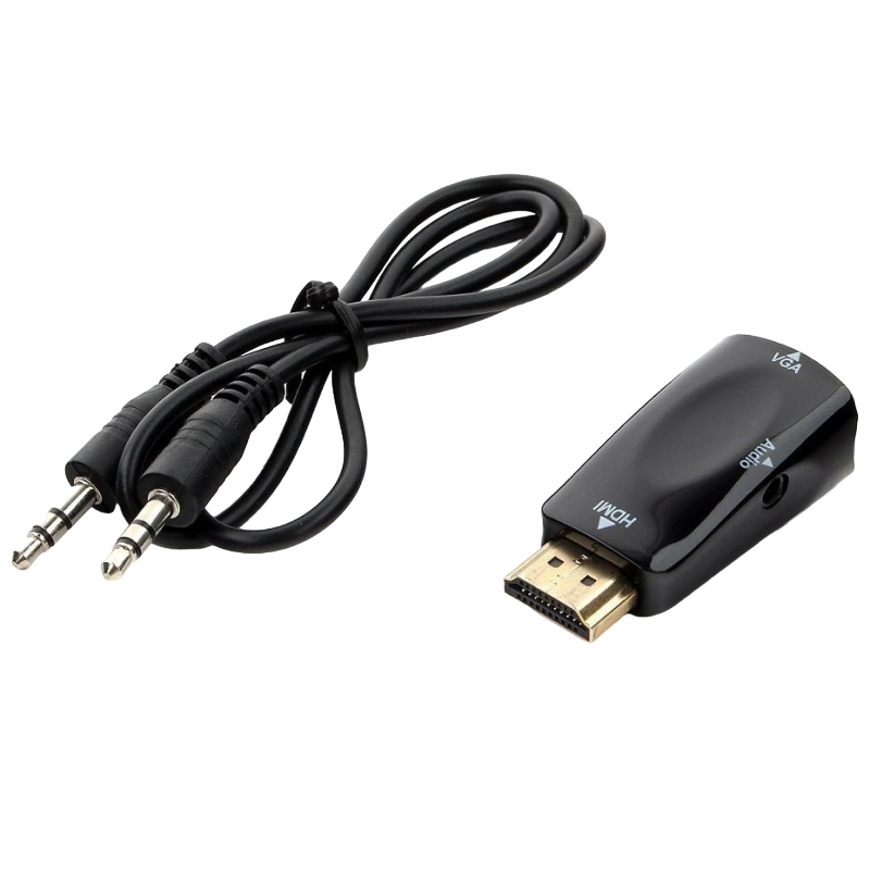 Adapter HDMI M to VGA F+ 3.5mm AUX, Cablexpert "A-HDMI-VGA-02"