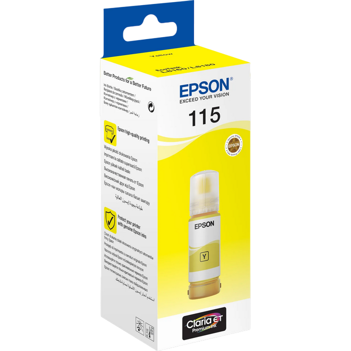 Ink Epson C13T07D44A, 115 EcoTank Ink Bottle, Yellow