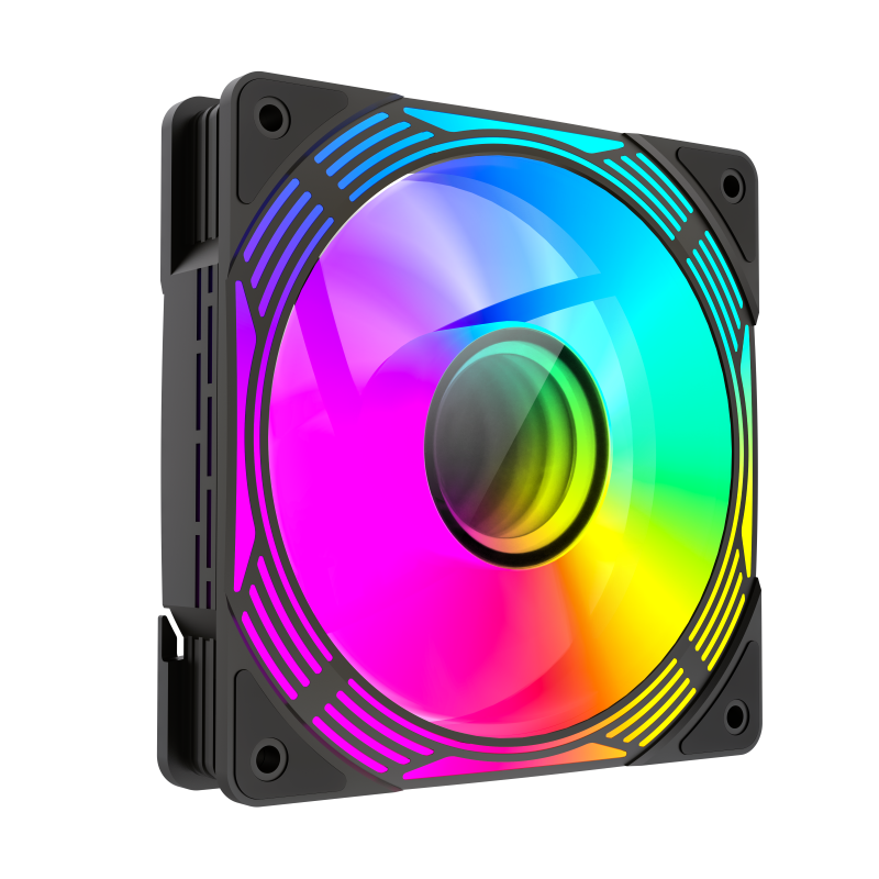 PC Case Fan GAMEMAX FN12A-C8I-R, Reversed, 120mm, ARGB, 24 LED, 9 blades, PWM, <31.21dB, 44.35 CFM, 800-1600RPM, Hydro Bearing, 4pin(M/F), Black