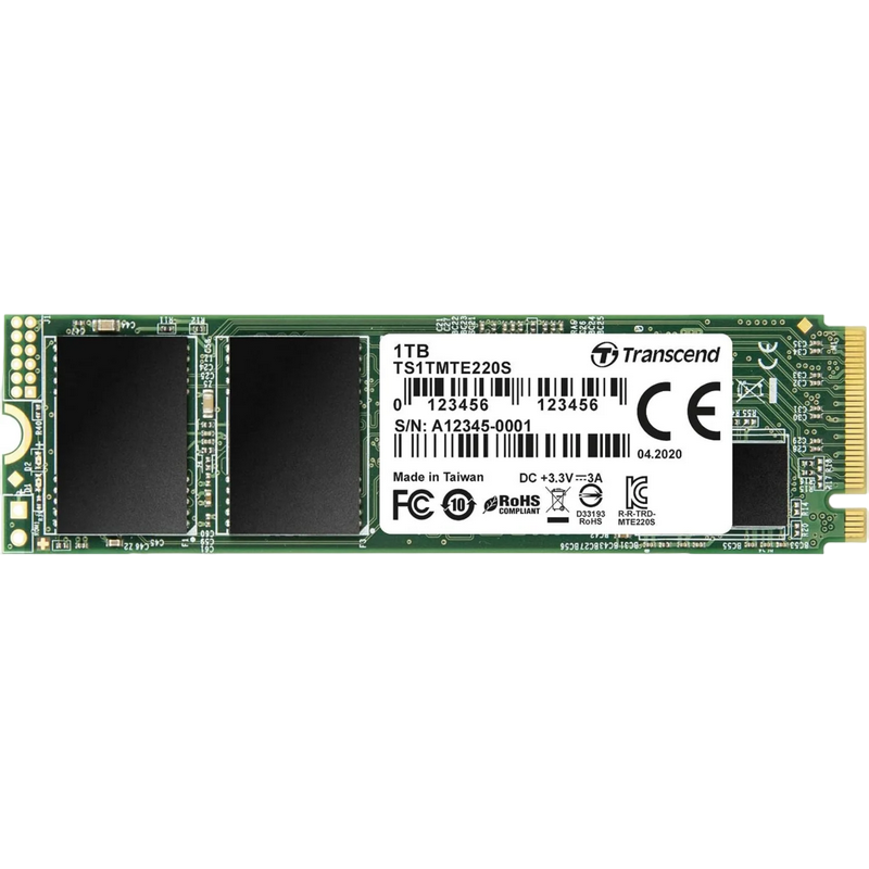 .M.2 NVMe SSD 1.0TB Transcend 220S [PCIe 3.0 x4, R/W:3500/2800MB/s, 360/425K IOPS, SM2262, 3DTLC]