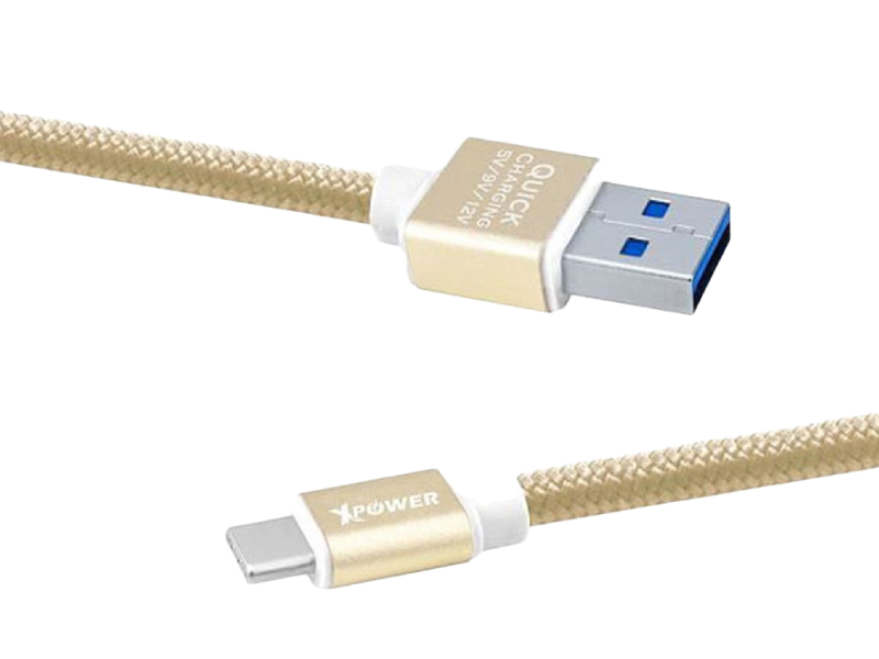 Xpower Lightning cable, Nylon Gold