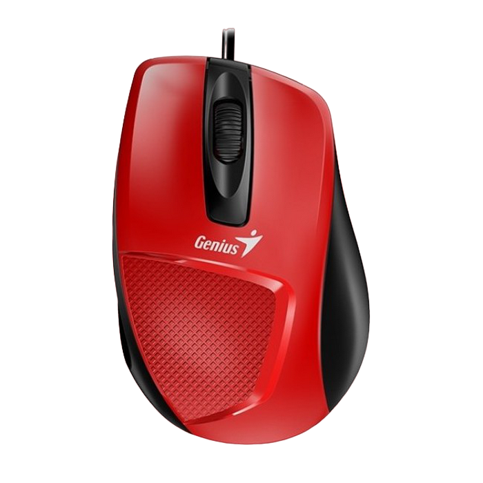 Mouse Genius DX-150X, 1000 dpi, 3 buttons, Ergonomic, 74g, 1.5m, USB, Red