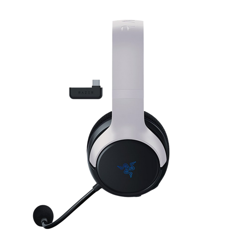 Gaming Wireless Headset Razer Kaira HyperSpeed for PS5, 50mm, 20-20kHz, 32 Ohm, 96db, 332g, 30h, On-earcup control, Cardioid mic, 2.4Ghz+BT, White