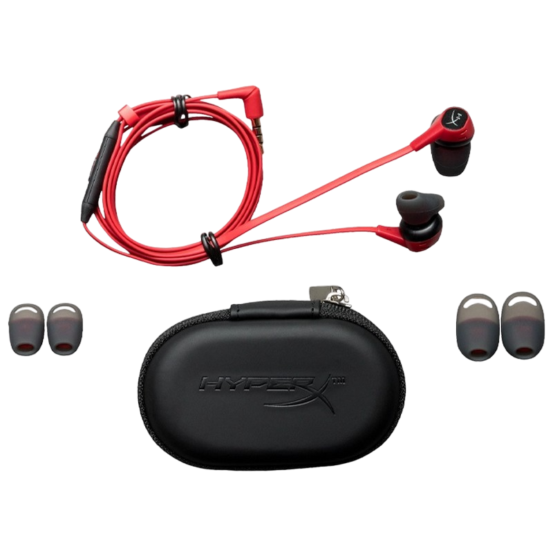 Gaming Earphones HyperX Cloud Earbuds II, 14.3mm driver, 65 Ohm, 20-20khz, 105db,20g.,3.5(4pin), Red