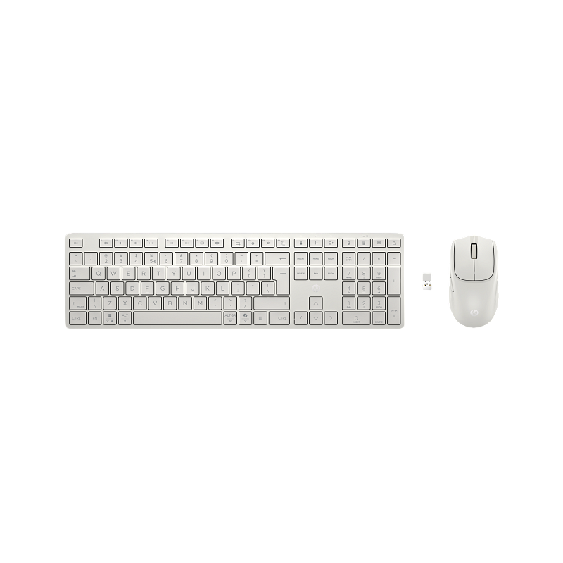 Wireless Keyboard & Mouse HP 490C, Multi-device; Spill resistant, Quiet, 4000dpi, 5 buttons (4prog), Multi surface, 2.4GHz/BT, 2xAAA/1xAA,EN/RU, White