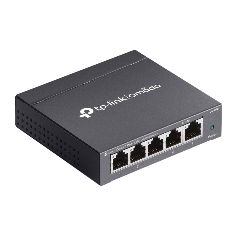 .5-port 10/100/1000Mbps Switch TP-LINK "DS105G", Loop Prevention, QoS, steel case