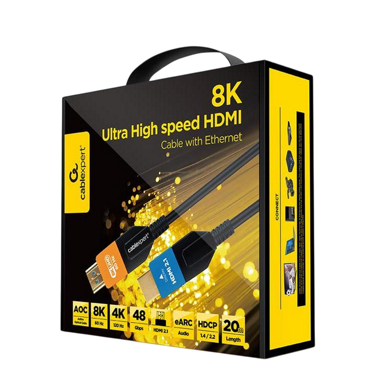 Cable HDMI to HDMI Active Optical 20.0m Cablexpert, 8K UHD at 60Hz, CC-HDMI8K-AOC-20M