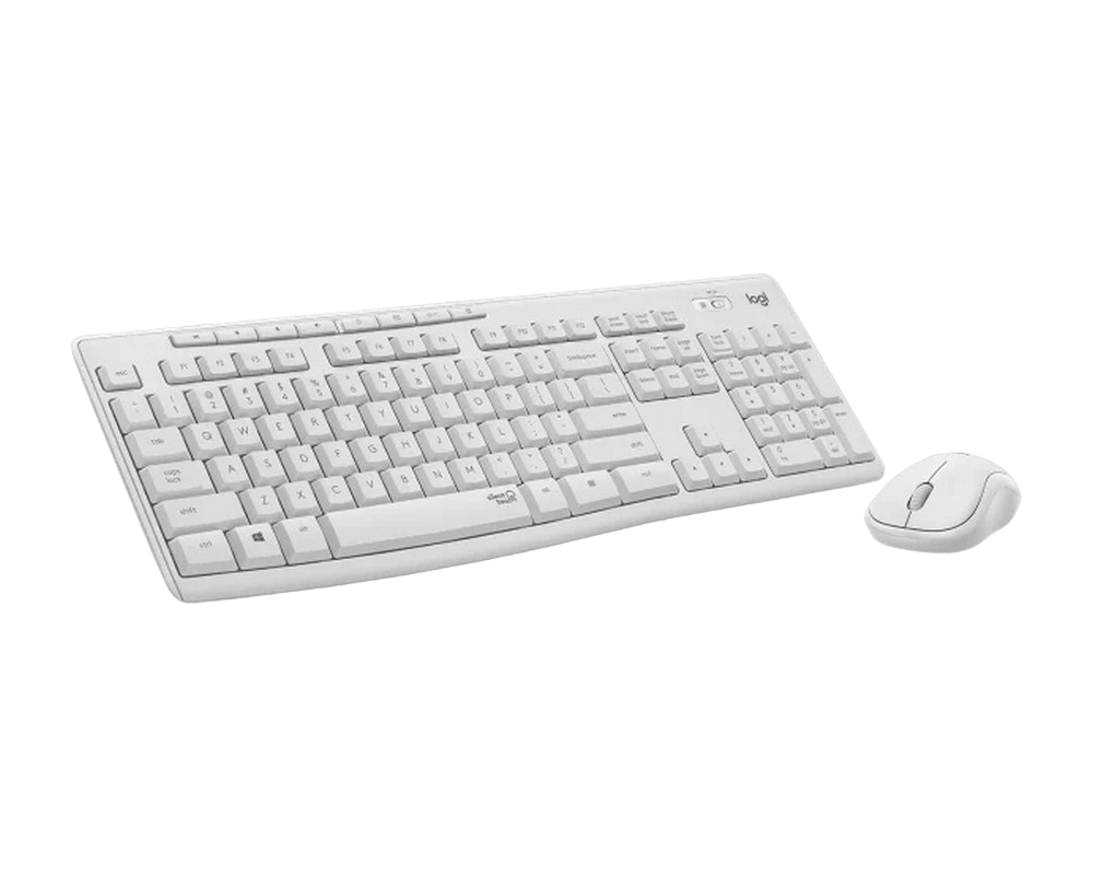 Wireless Keyboard & Mouse Logitech MK295 Silent, Media сontrols, Spill-resistant, 1000dpi, 3 buttons, 2xAAA/1xAA, 2.4Ghz, EN, White