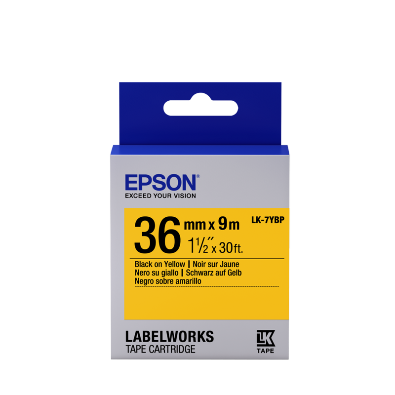 Tape Cartridge EPSON LK7YBP: 36mm/9m, Pastel Black/Yellow, C53S657005