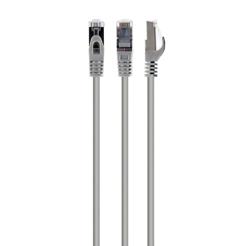 Cat.6A SFTP 1m, Grey, Copper, PP6A-LSZHCU-1M, Cablexpert, Low Smoke Zero Halogen (LSZH)