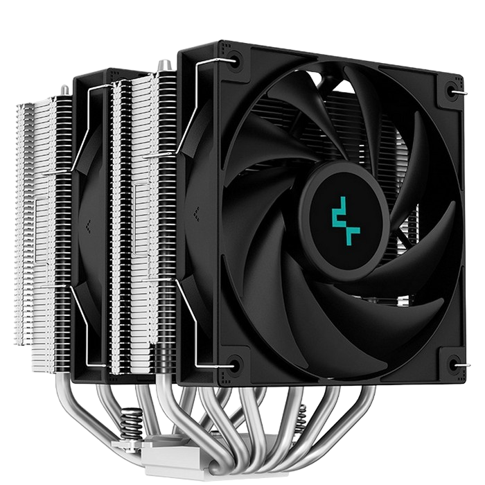 AC Deepcool "AG620" (<29.4dBA, 300-1850RPM, 67.88CFM, 2x120mm, 260W, 6x6mm, 1300g.)