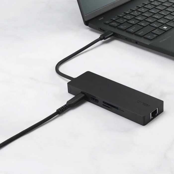 Docking Station Asus DC210, USB-C, 2xUSB-A, 2xUSB-C, RJ45 5Gbps Data, 4K@ 60Hz HDMI 2.1, SD&microSD card reader, 100W PD Charging, Aluminium Casing