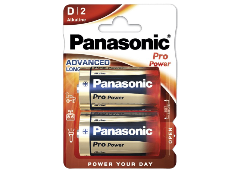 D size Panasonic "PRO Power" 1.5V, Alkaline, Blister*2, LR20XEG/2BP