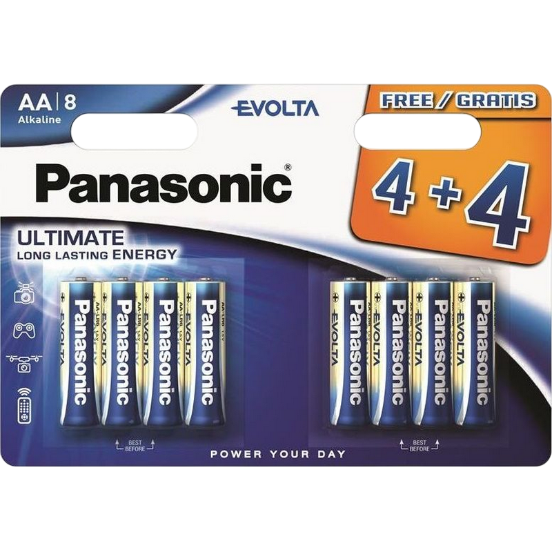 Panasonic "EVOLTA" AAA Blister *8, Alkaline, LR03EGE/8B4F