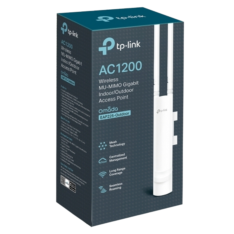 Wireless Access Point TP-LINK "EAP225-Outdoor", AC1200 Wireless MU-MIMO Gigabit Indoor/Outdoor