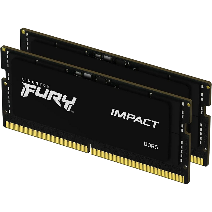 16GB DDR5-4800MHz SODIMM Kingston FURY Impact (Kit of 2x8GB) (KF548S38IBK2-16), CL38, 1.1V, Black
