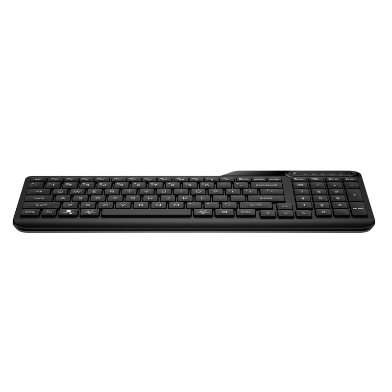 Wireless Keyboard HP 460 Multi-Device, Compact numpad; 2-zone layout, Low profile key travel; 2.5 mm, 12 progr. keys;, BT,5.3 2xAAA, EN/RU, Black