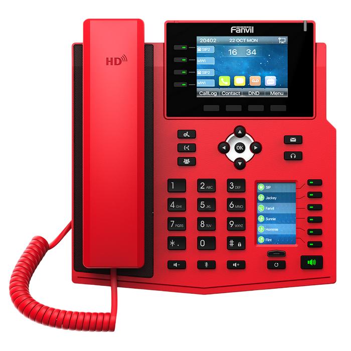 Fanvil X5U-R RED, High-end IP phone, Colour Display