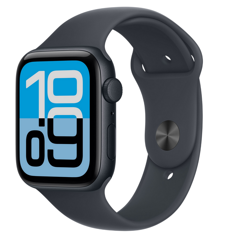 Apple Watch SE 3 44mm Aluminum Case with Midnight Sport Band - M/L, MEHQ4 GPS, Midnight