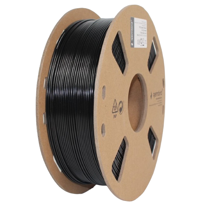 PETG 1.75 mm, Gembird Black Filament, 1 kg, 3DP-PETG1.75-01-BK