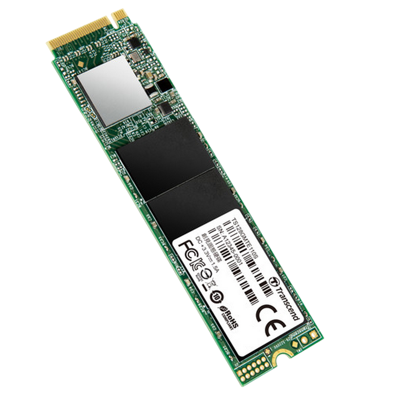 .M.2 NVMe SSD 128GB Transcend 110S [PCIe 3.0x4, R/W:1500/550MB/s, 95/130K IOPS, 50TBW, 3DTLC]