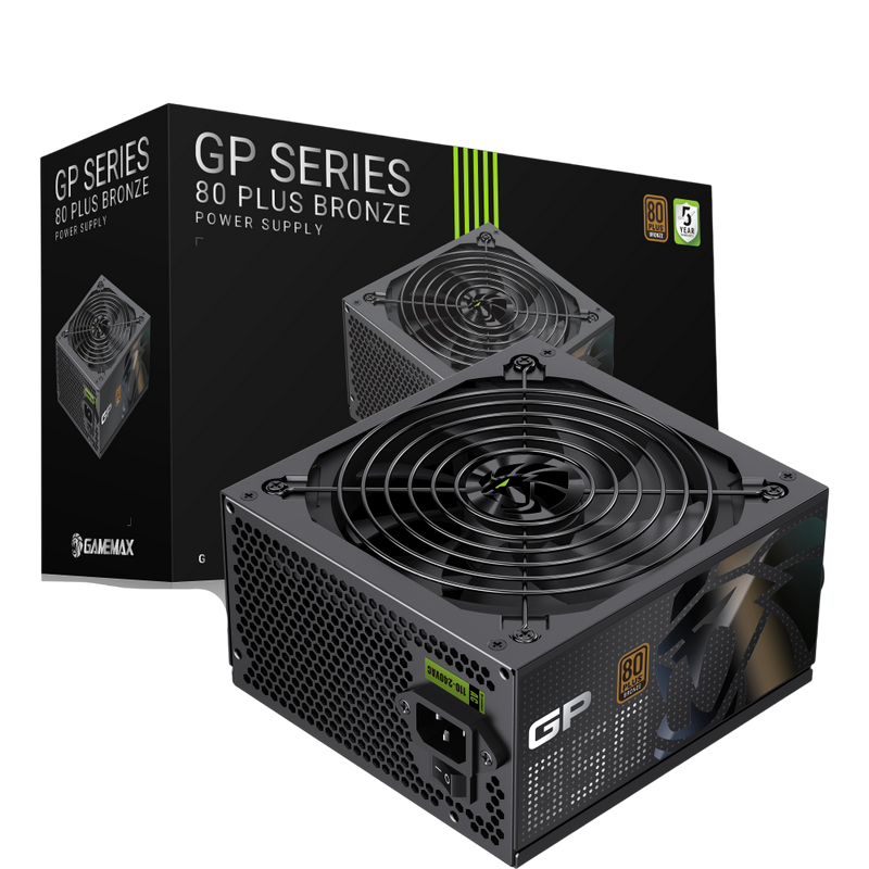 Power Supply ATX 850W GAMEMAX GP-850B, 80+ Bronze, 140mm, Active PFC, DC/DC, Temperature control fan, ATX 3.1, PCIe 5.1, Black