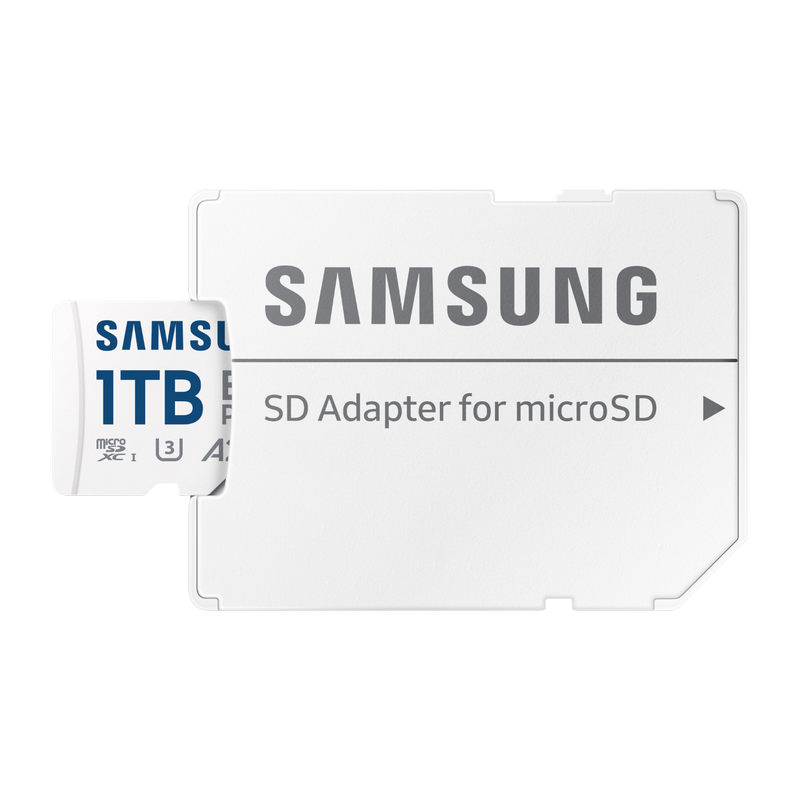 1.0TB MicroSD (Class 10) UHS-I (U3) +SD adapter, Samsung EVO Plus 2024 "MB-MC1T0SA" (R:160MB/s)