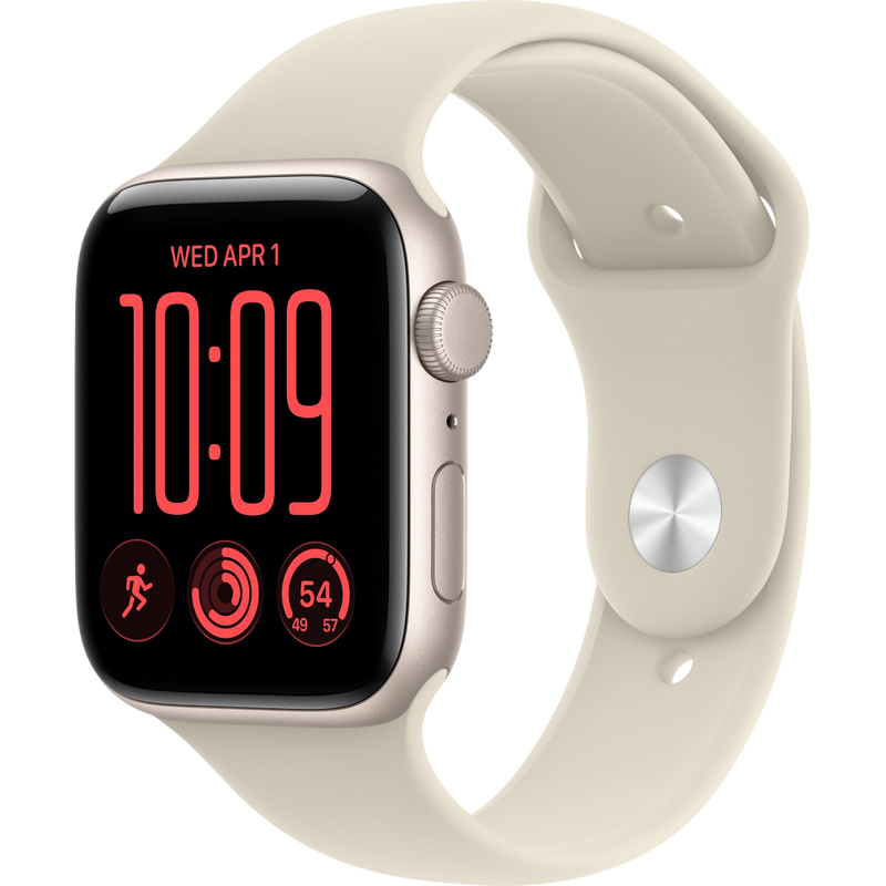Apple Watch SE 3 44mm Aluminum Case with Sand Sport Band - M/L MJL54 GPS, Starlight