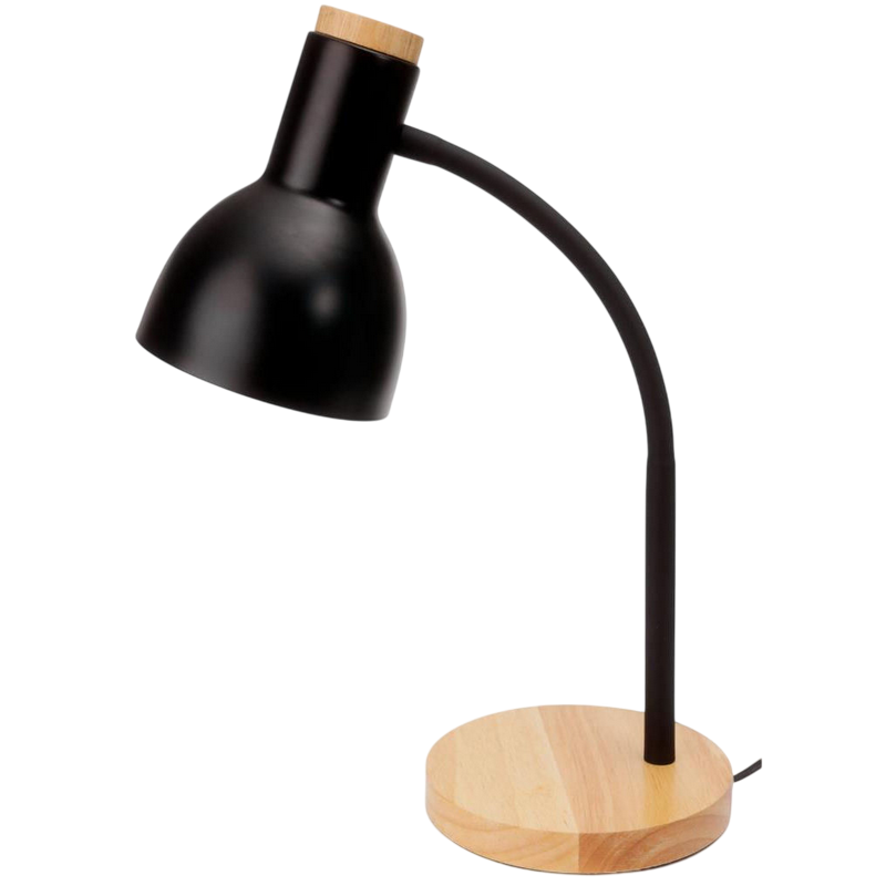 Lampa Led Platinet PDL333 Desk Lamp Marma E27 Wooden Base Black