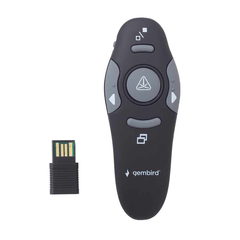 Presenter Gembird WP-L-11, Class 2 Laser, Range: 10m, 2.4 Ghz, 64g, 1xAAA