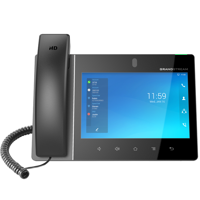 Grandstream GXV3480 Video, 16 SIP, 16 Lines, Android, 8" IPS Touch Screen, PoE, Wi-Fi 6, Black