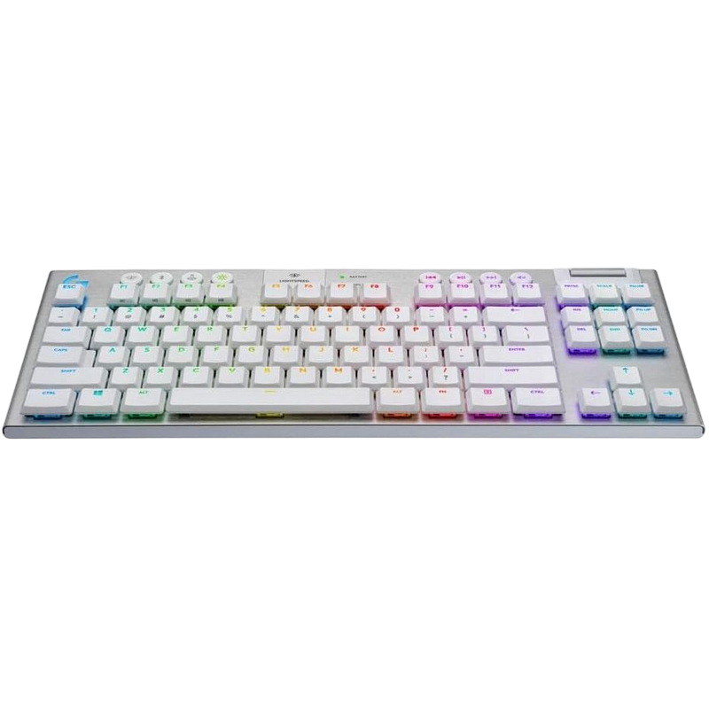 Gaming Wireless Keyboard Logitech G915 X TLK, Mechanical, Ultra thin, GL Tactile, Aluminum, Media сontrols, Volume roller, RGB, 2.4GHz+BT, EN, White