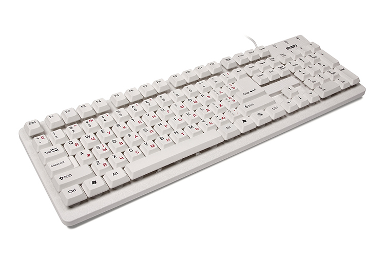 Keyboard SVEN Standard 301, Classic layout, Splash proof, Calculator key, 1.5m, USB, EN/RU, White