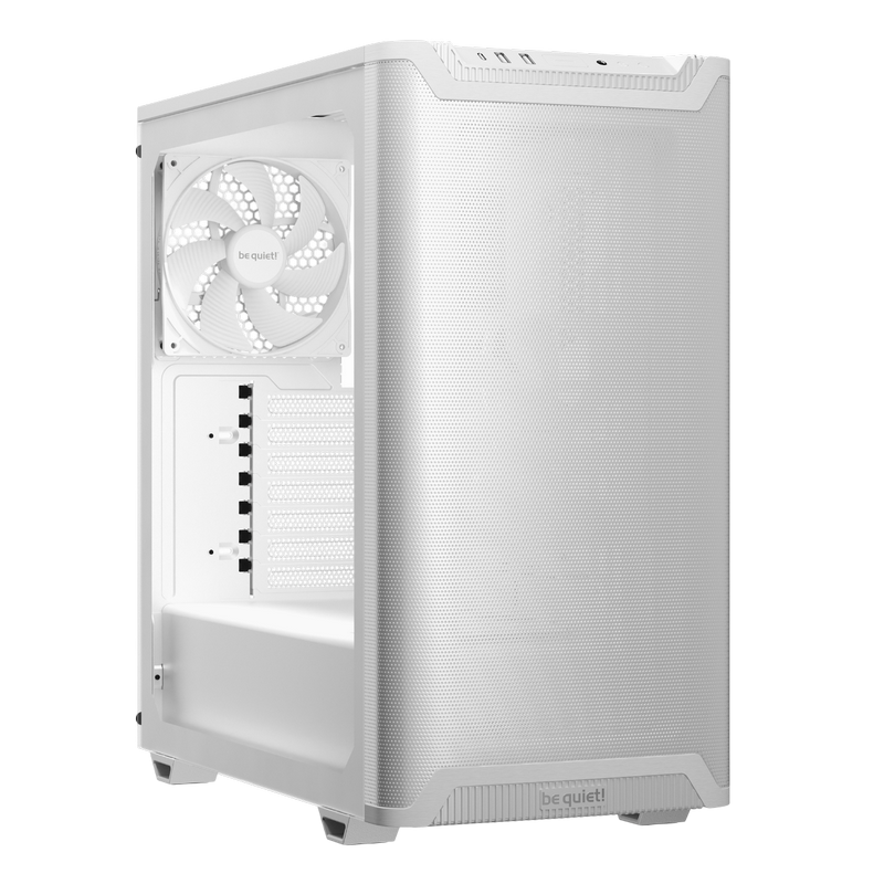 Case ATX be quiet! Pure Base 501 Airflow, w/o PSU, 2x140mm, Front&Top Mesh, Tempered Glass, PSU shroud, 1xUSB-C, 2xUSB 3.2, 2x3.5", 5x2.5", White