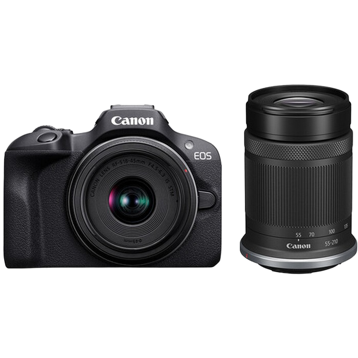 DC Canon EOS R100 Black & RF-S 18-45mm f/4.5-6.3 IS STM & RF-S 55-210mm f/5-7.1 IS STM KIT