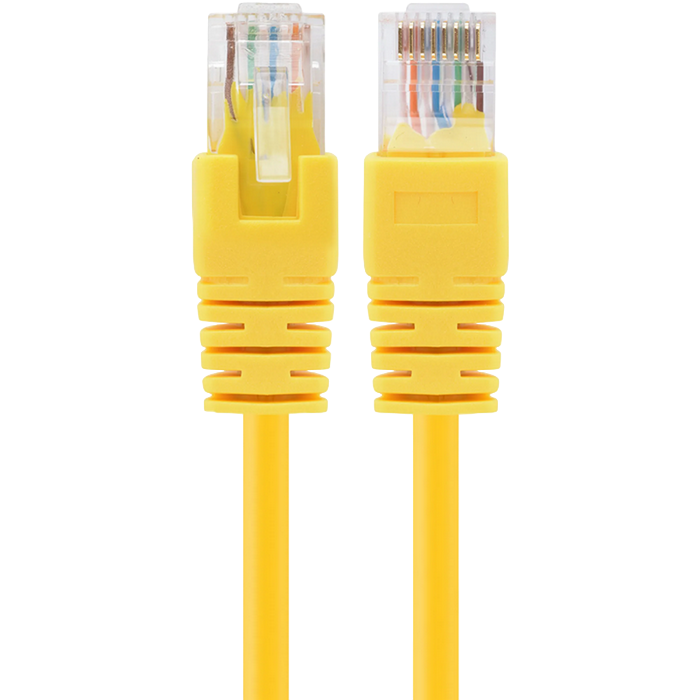 0.25m, Patch Cord Yellow, PP12-0.25M/Y, Cat.5E, Cablexpert, molded strain relief 50u" plugs
