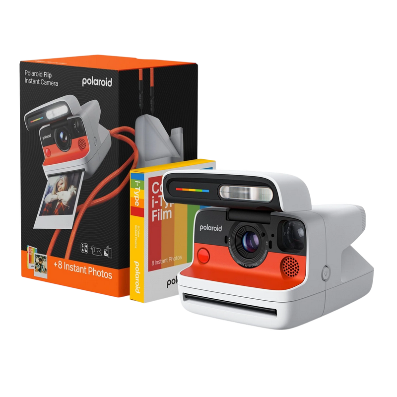 Camera Foto Instant Polaroid Flip White Color Film Bundle (8 photos)
