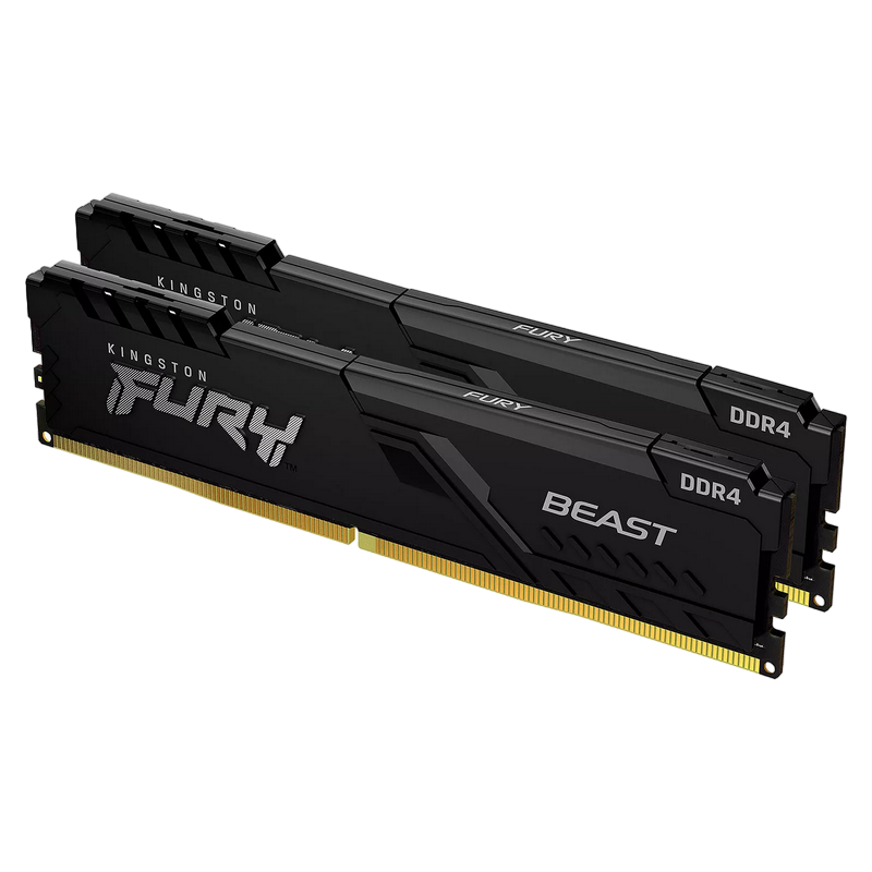 16GB DDR4-3600MHz Kingston FURY Beast (Kit of 2x8GB) (KF436C17BBK2/16), CL17-21-21, 1.35V,Black