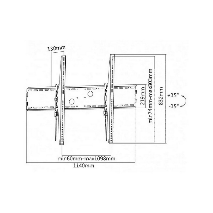 Wall Mount Reflecta PLANO Flat 100-10080" Black 60"-100", VESA up to 1000x800, max.100kg,