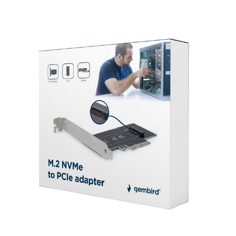 PCI-Express to M.2, Gembird "PEX-M2-01", NVM Express, 2280, 2260, 2242, Bootable from UEFI v2.3.1