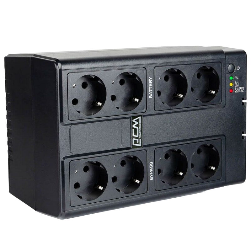 UPS PowerCom CUB-1000E 1000VA/550W LCD, AVR, USB-B, RJ45/RJ11, 8*Schuko