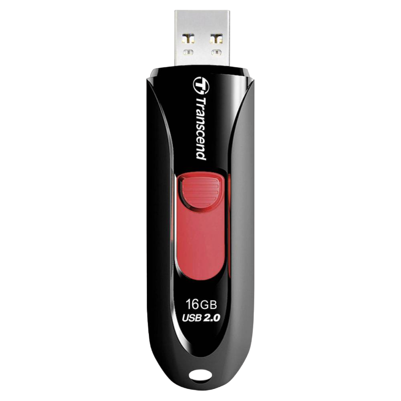 16GB USB2.0 Flash Drive Transcend "JetFlash 590", Black, Slider (R/W:18/6MB/s)