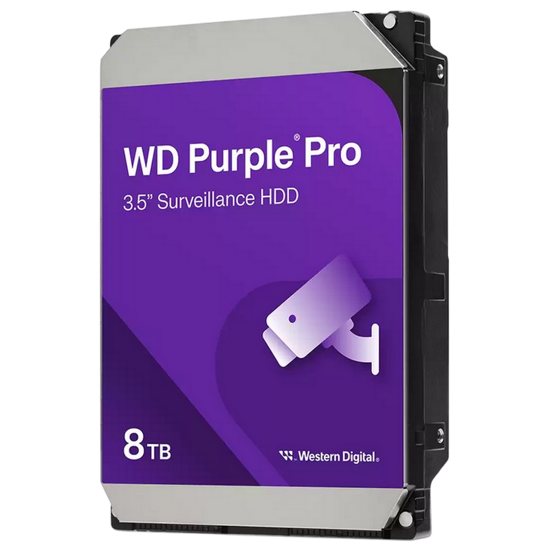 3.5" HDD 8.0TB-SATA-256MB Western Digital "Purple Pro (WD8002PURP)", Surveillance, 24/7, CMR, 7200rpm, 2.0M (MTBF)