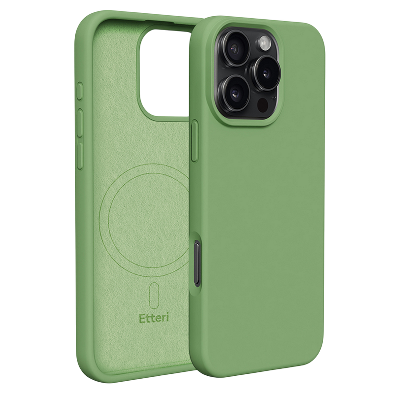 Etteri Apple iPhone 16 Pro Max, Silicone Mag case, Light Green