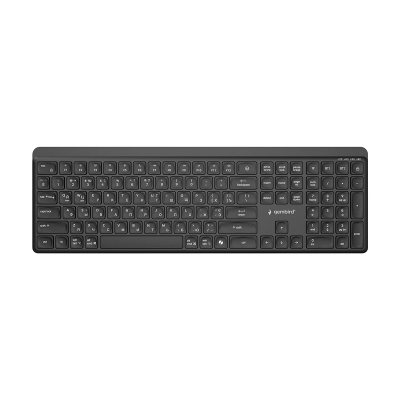 Wireless Keyboard Gembird Slim Pro Business KB-WPS-03-CYRL, Chocolate, 2.4Ghz, EN/RU, Black